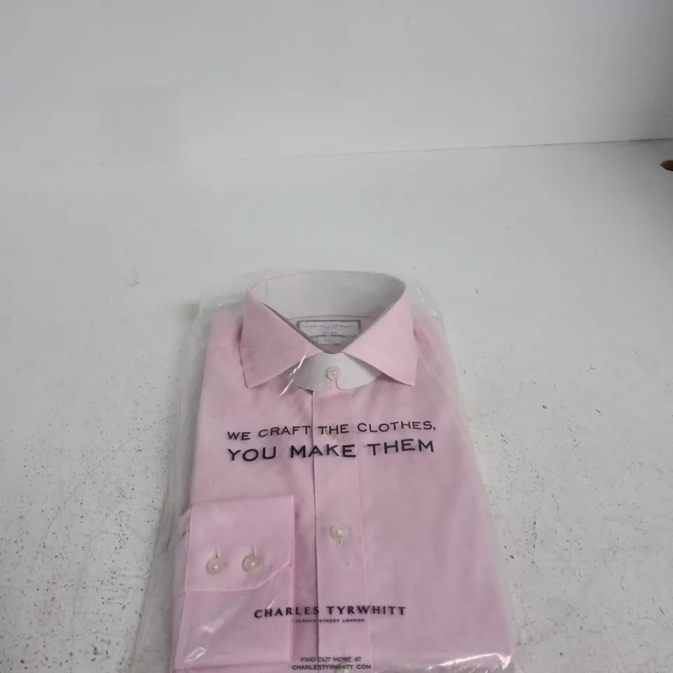 CHARLES TYRWHITT PINK SHIRT NECK 15IN SLEEVE 33IN