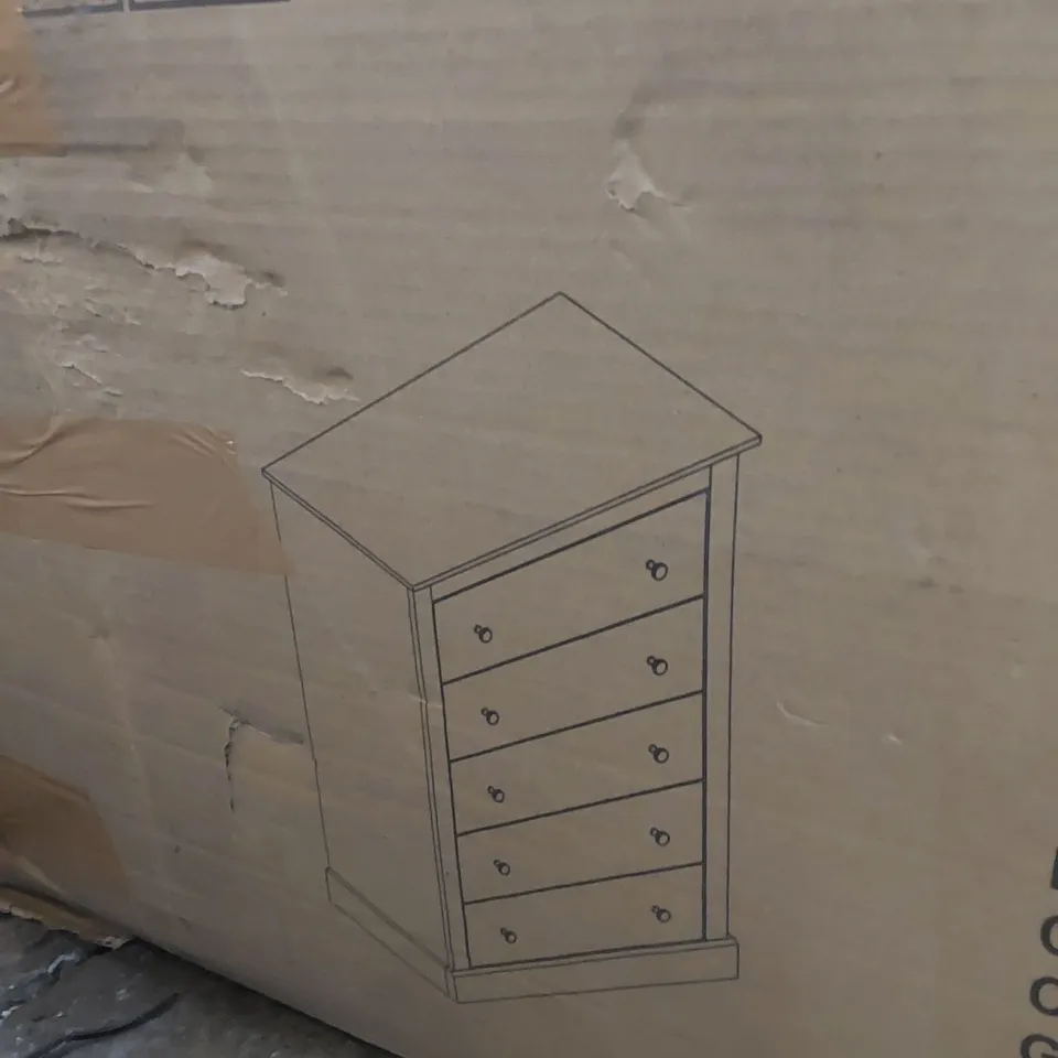 BOXED DEVON 5 DRAWER CHEST OF DRAWERS - CHARCOAL (1 BOX)