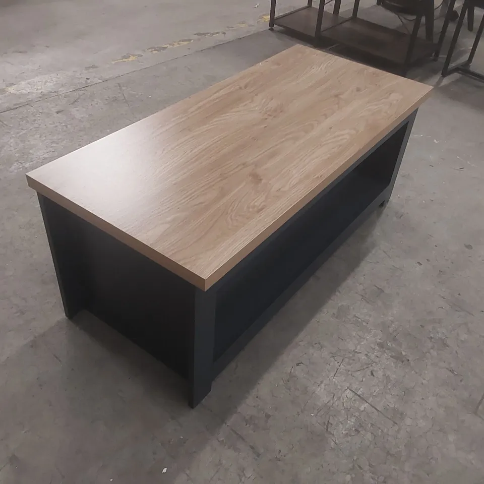 NAPANOCH SLED COFFEE TABLE WITH STORAGE TABLE BASE COLOUR:NAVY BLUE