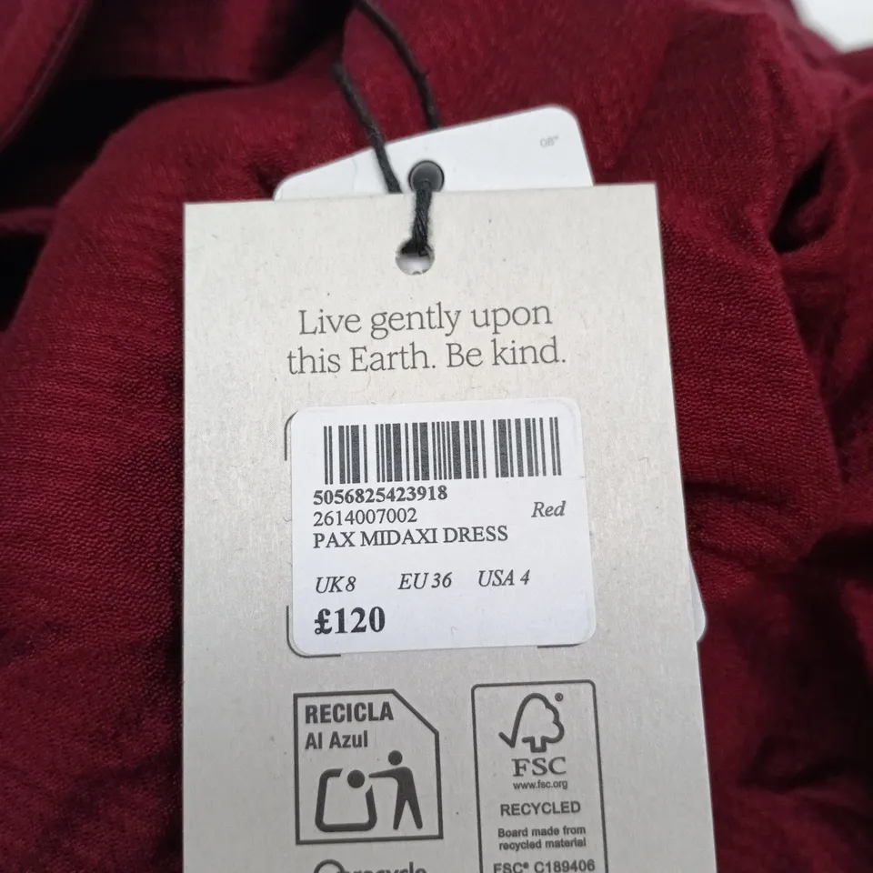 NOBODYS CHILD PAX MIDAXI DRESS – RED, UK 8