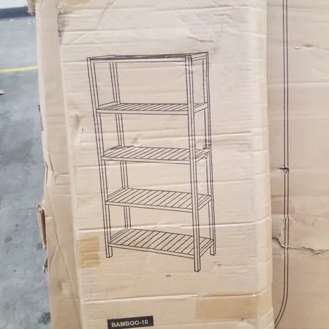 BOXED NEO NATURAL 5 TIER BAMBOO STORAGE SHELF