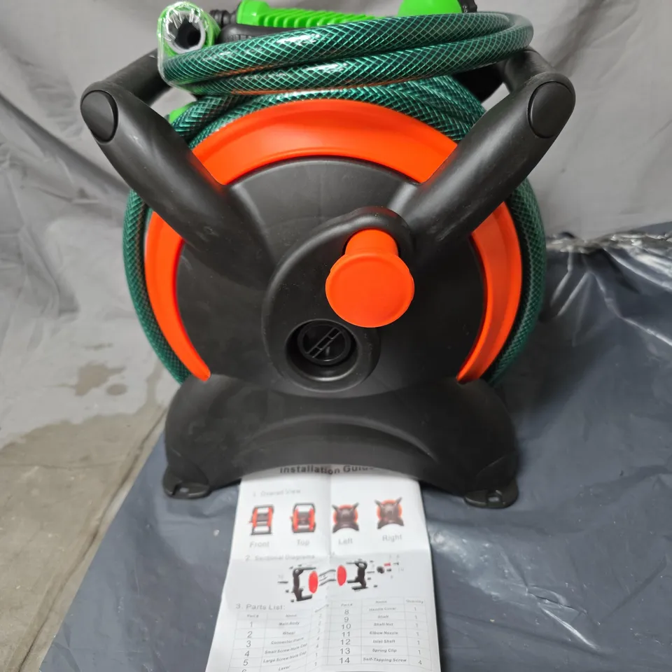 GARDEN HOSE REEL WITH INSTRUCTIONS