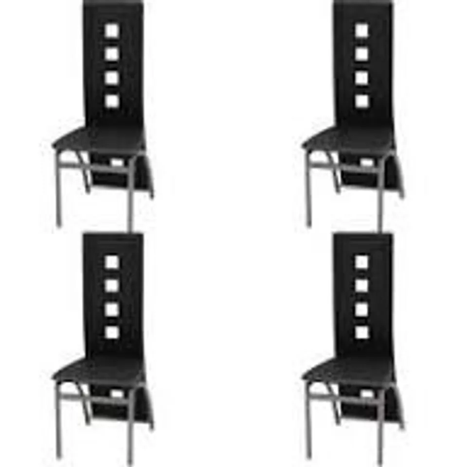 BOXED PAIR OF OMEGA DINING CHAIRS - BLACK/CHROME (2 BOXES)