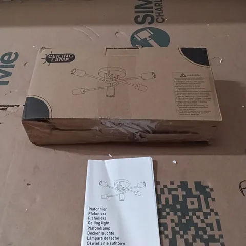 BOXED CEILING LAMP, 220-240v - GOLD (1 BOX)