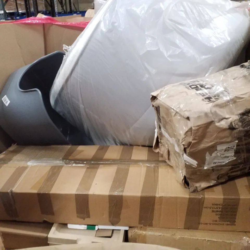 PALLET CONTAINING ASSORTED PRODUCTS INCLUDING AIR COOLER, CAT LITTER BOX, PORTABLE WARDROBE, WINDOW FILM & 24" PRO PIVOTING FLOOR SQUEEGEE