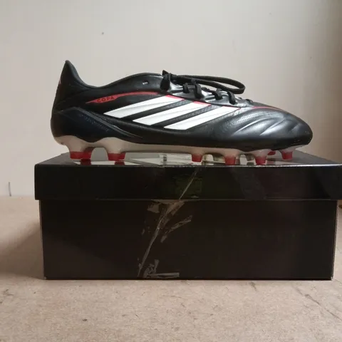 BOXED PAIR OF ADIDAS COPA PURE IV ELITE FOOTBALL BOOTS IN BLACK/RED SIZE UK 9
