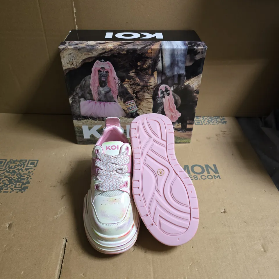 KOI KALEIDOSCOPE PLATFORM TRAINERS - RAINBOW - UK SIZE 3 