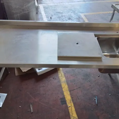 LARGE STAINLESS STEEL INDUSTRIAL WASH BASIN AND WORKTOP 