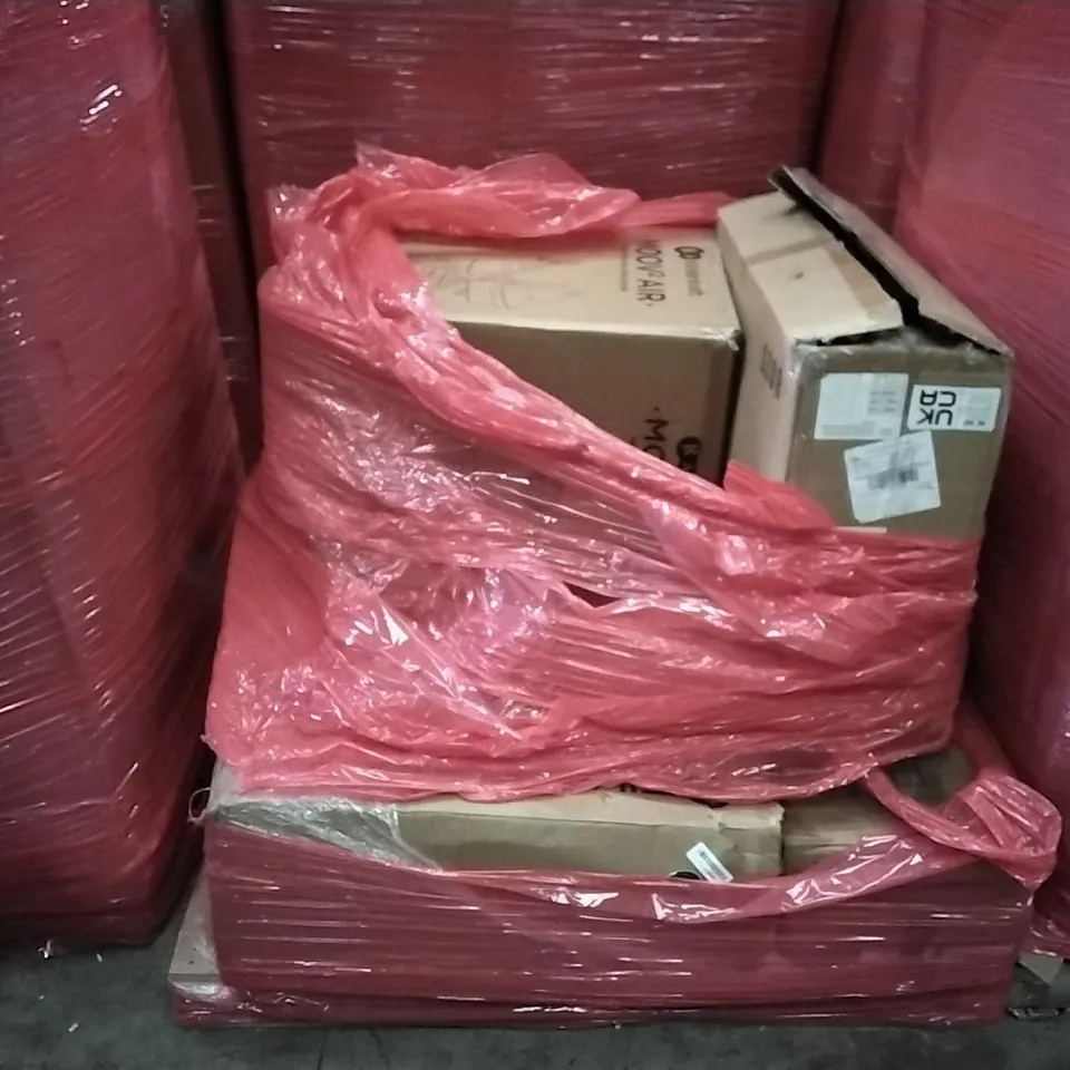 PALLET OF HOUSEHOLD ITEMS TO INCLUDE MOON 2 AIR 3 IN 1 STROLLER, DEHUMIDIFIERS, OFFICE CHAIRS ECT 
