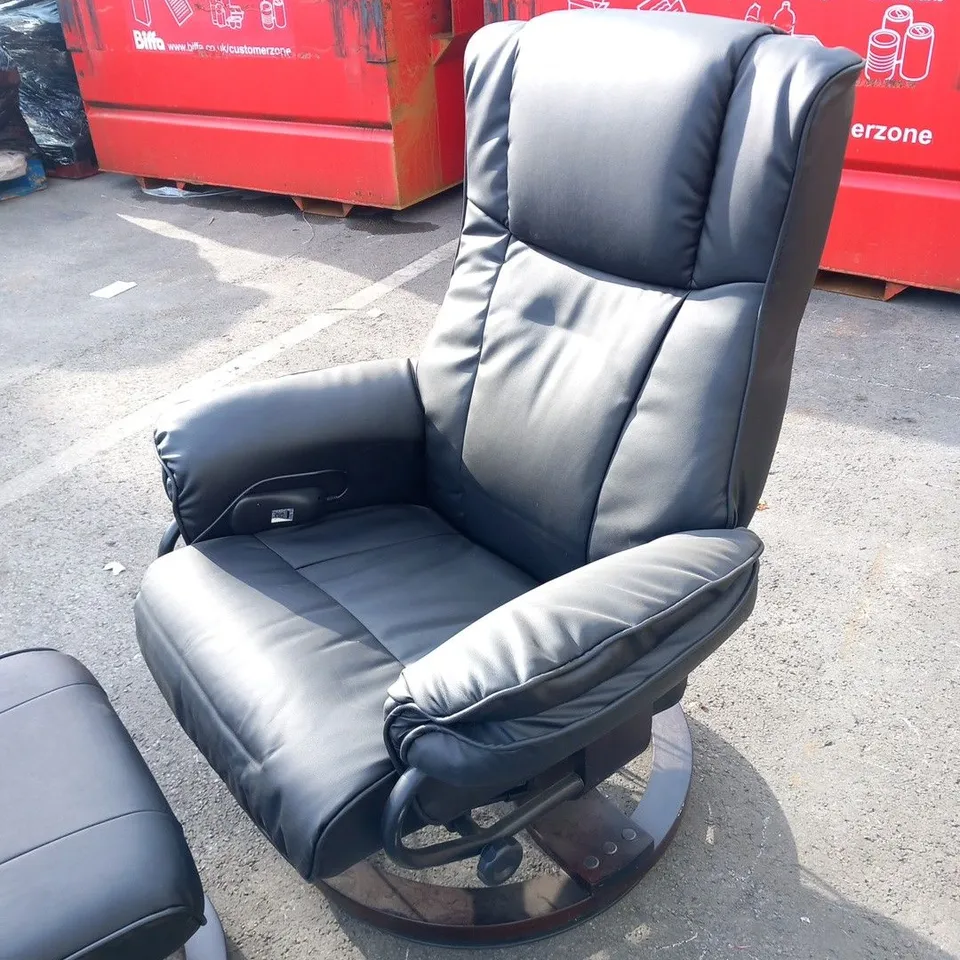 DESIGNER SANTIAGO SWIVEL CHAIR WITH FOOTSTOOL