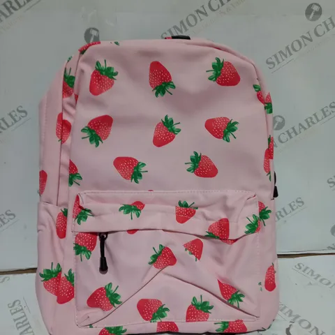 KIDS PINK STRAWBERRY PRINT BACKPACK
