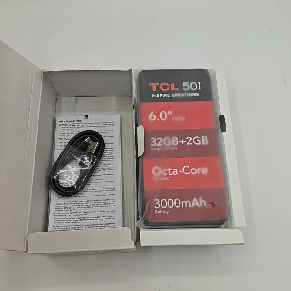 BOXED TCL 501 2/32GB IN BLACK - T433D