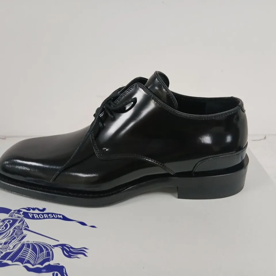 BURBERRY DERBY SHOES - BLACK LEATHER, UK 5 (EU 39)