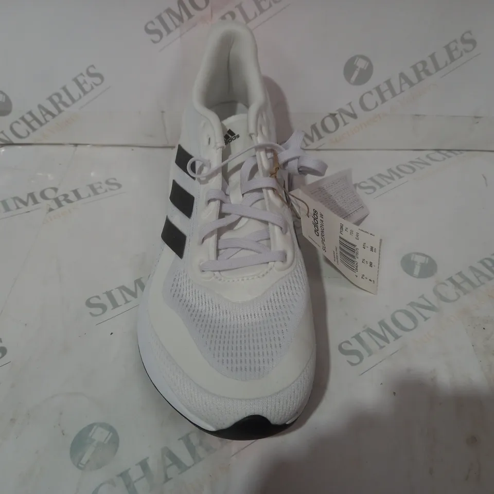 BOXED PAIR OF ADIDAS SUPERNOVA W SHOES IN WHITE/RED UK SIZE 7.5