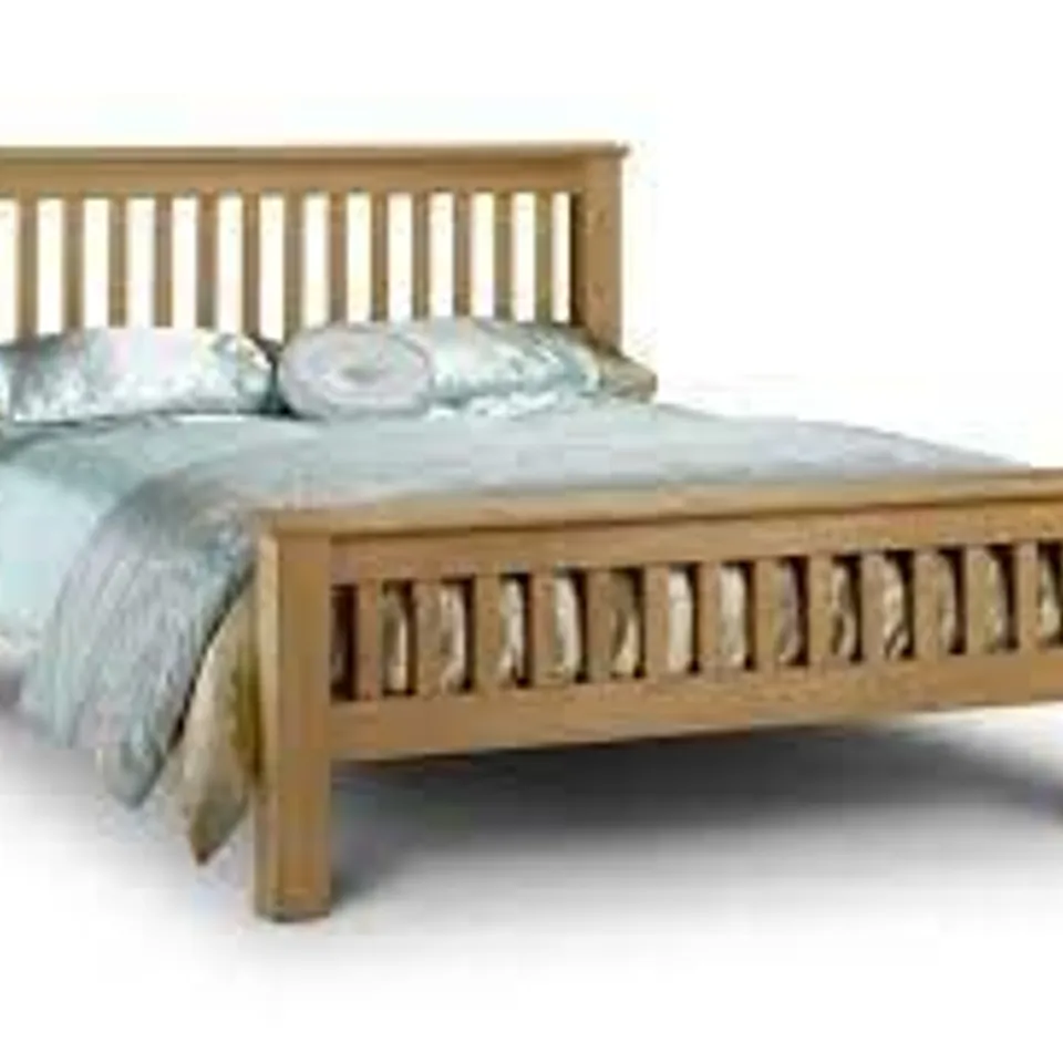 BOXED AMSTERDAM BED HIGH FOOT END 150CM IN WAXED OAK  , BOX 1/3 , NO BOX 2 AND 3 