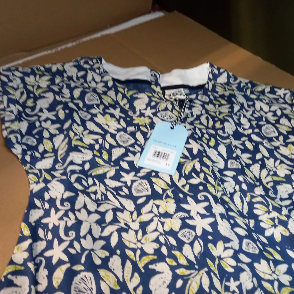 WEIRD FISH ENSING BLUE PRINTED JERSEY DRESS - SIZE 10