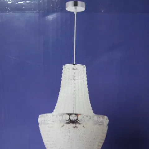 BOXED GLOBO 3 LIGHT CRYSTAL CHANDELIER CHROME
