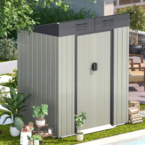 BOXED BODHILD 5FT W × 3FT D GALVANISED STEEL PENT GARDEN SHED