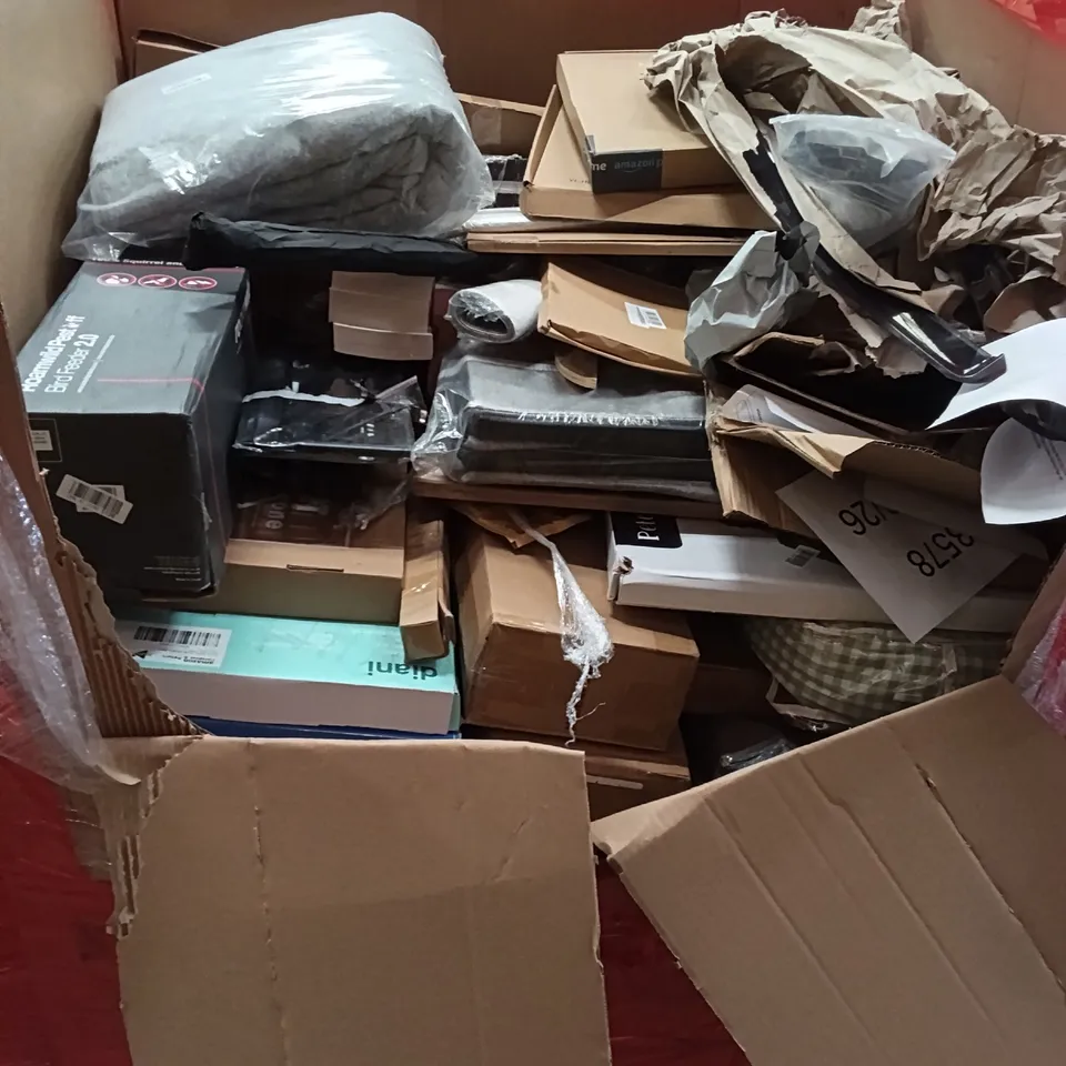 PALLET OF ASSORTED HOUSEHOLD GOODS AND PRODUCTS TO INCLUDE;BIRD FEEDER,BOXED FURNITURE ETC