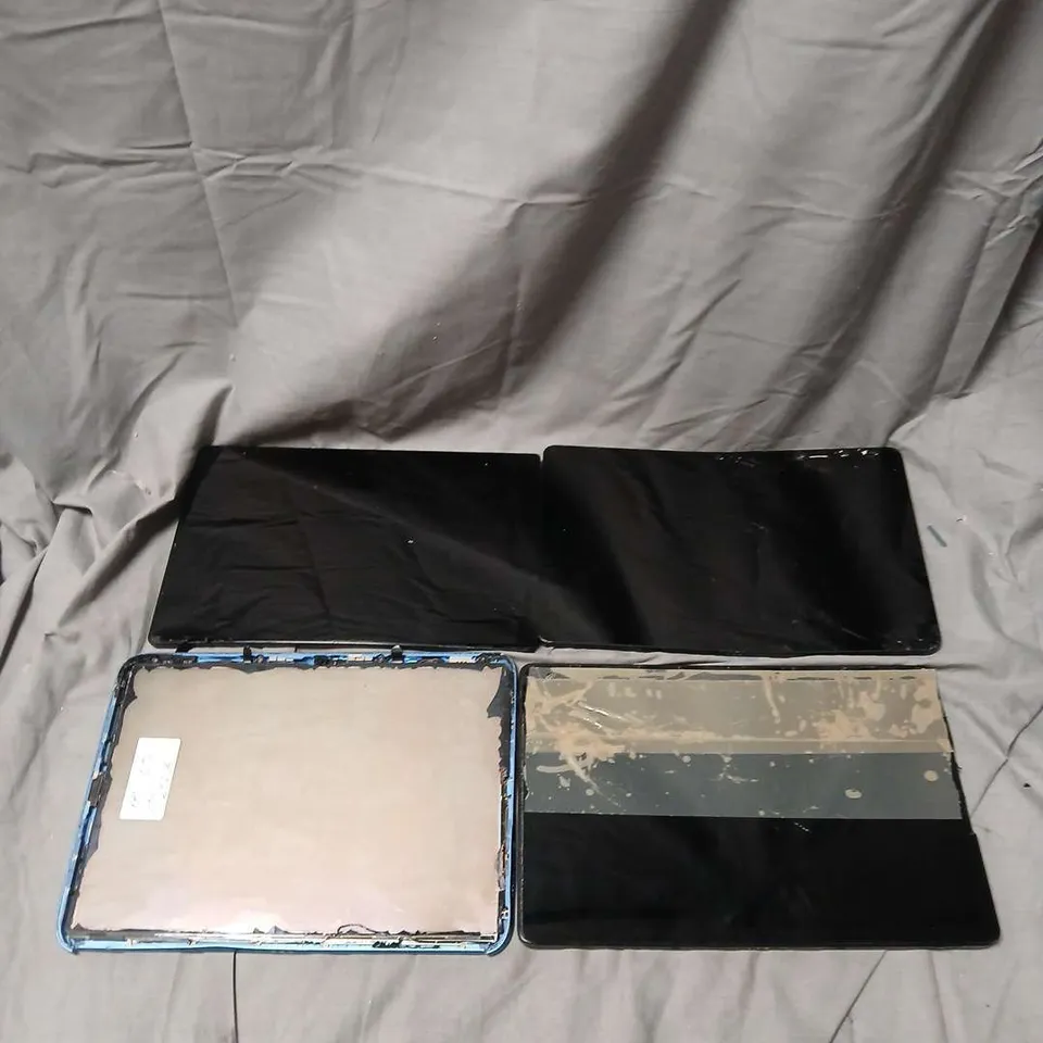 LOT OF 4 ASSORTED HEAVILY DAMAGED TABLETS TO INCLUDE - APPLE - SAMSUNG