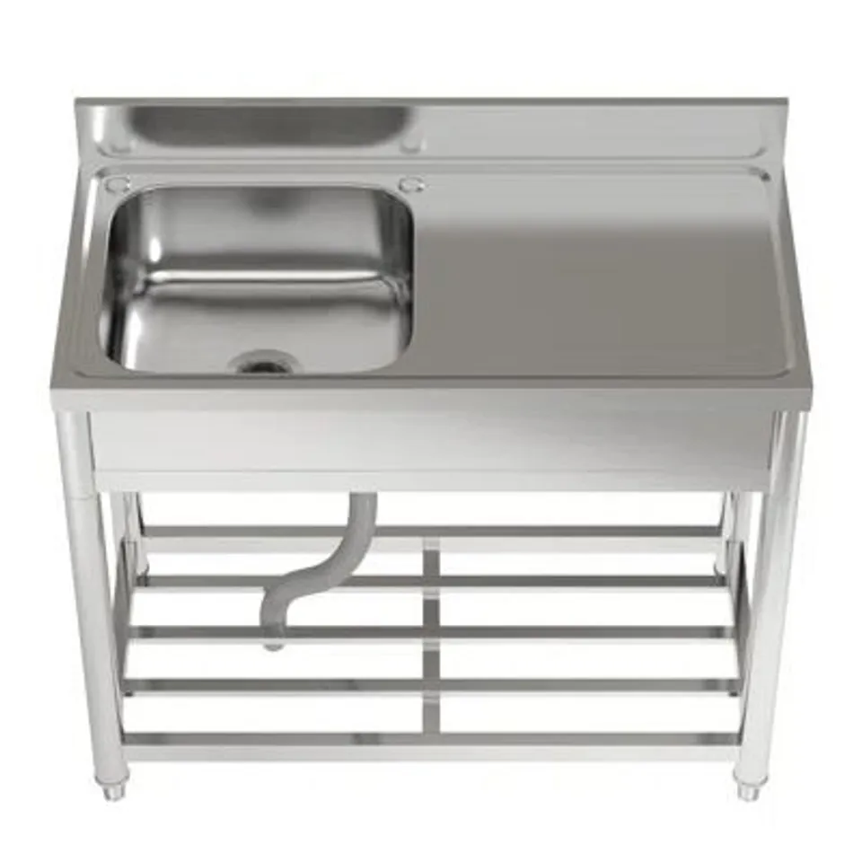 BOXED STAINLESS STEEL COMMERCIAL SINGLE COMPARTMENT SINK