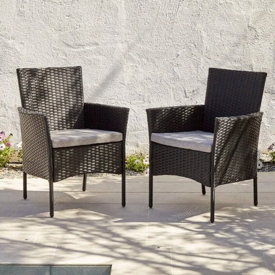 BOXED LAURA JAMES KEMBLE MARSTON DINING CHAIRS (SET OF 2) - GREY/ASH GREY (1 BOX)