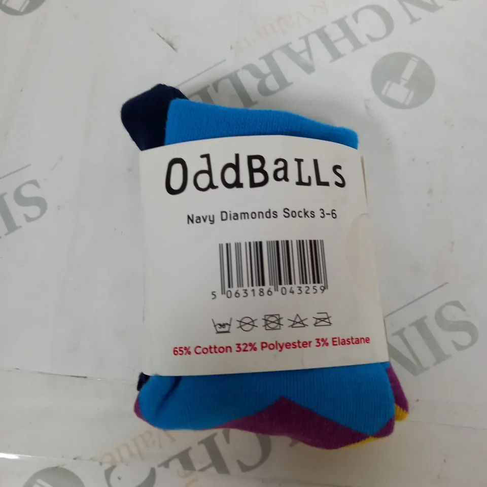 ODDBALLS DIAMONDS SOCKS IN NAVY SIZE 3-6