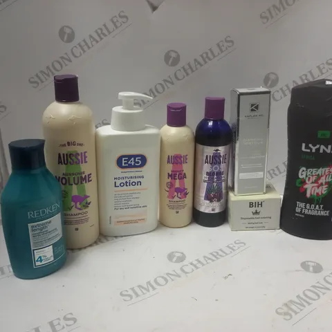 LOT OF ASSORTED COSMETIC TO INCLUDE LYNX, E45 AND REDKEN