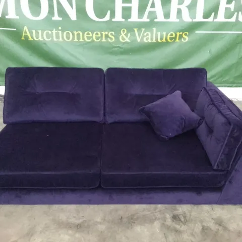 QUALITY DESIGNER LHF SOFA SECTION - DARK PURPLE FABRIC