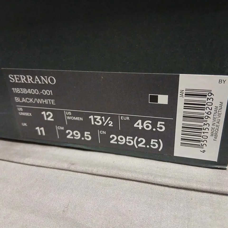 ONITSUKA TIGER SERRANO SNEAKERS – BLACK/WHITE – UK 11 (US 12) *UNISEX*