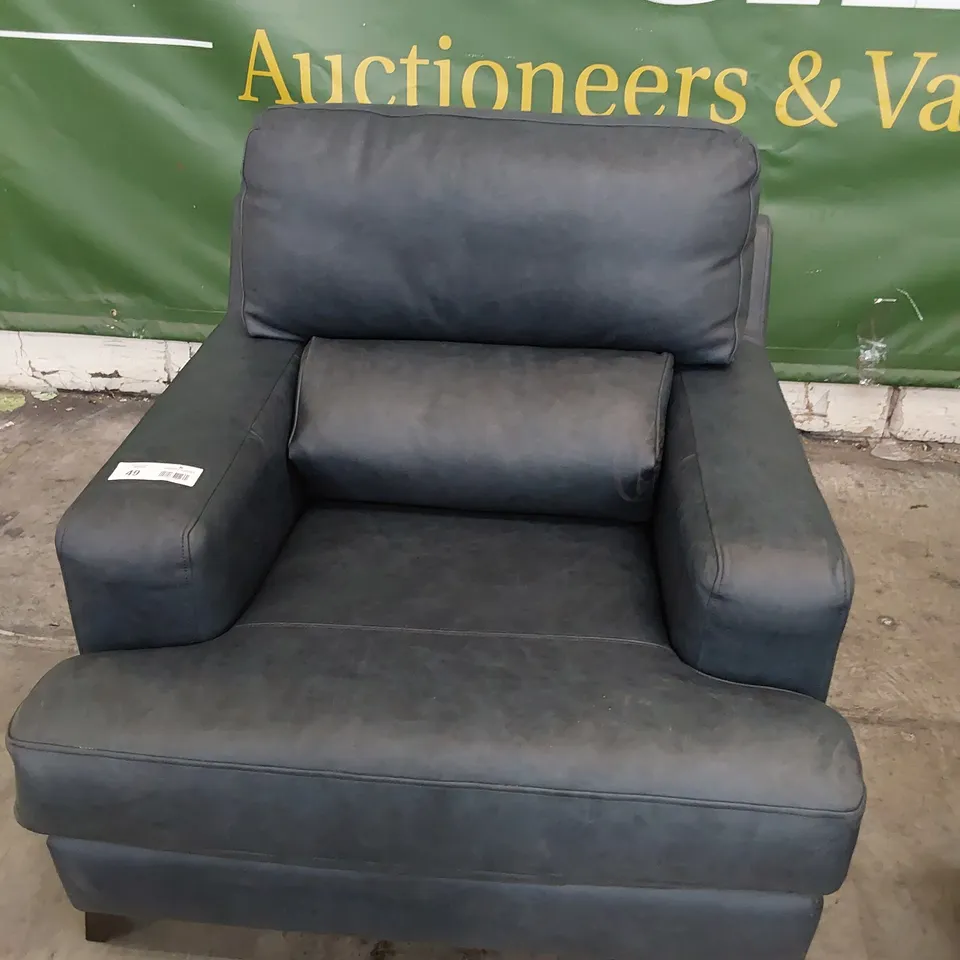 QUALITY BRITISH DESIGNER LOUNGE Co. ROMILEY CHAIR VINTAGE SHADOW LEATHER 