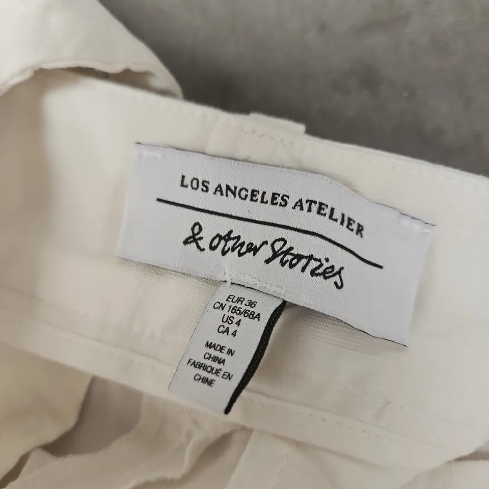 LOS ANGELES ATELIER & OTHER STORIES WHITE SHORTS - WOMEN'S, EUR 36 (UK 8)