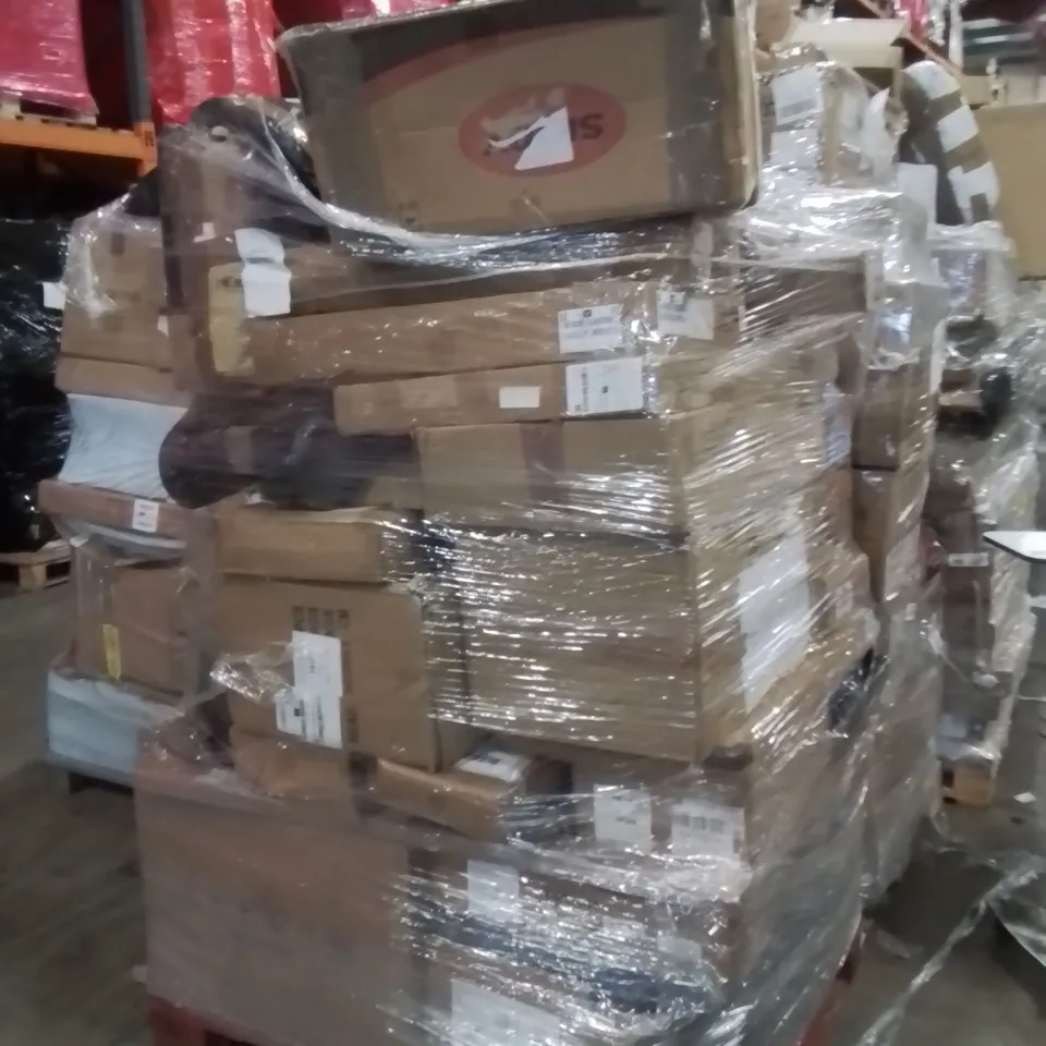 PALLET OF ASSORTED HOUSEHOLD GOODS AND PRODUCTS TO INCLUDE;RETRACTABLE SAFETY GATE,LED BATHROOM MIRROR LIGHT,CEILING LIGHT