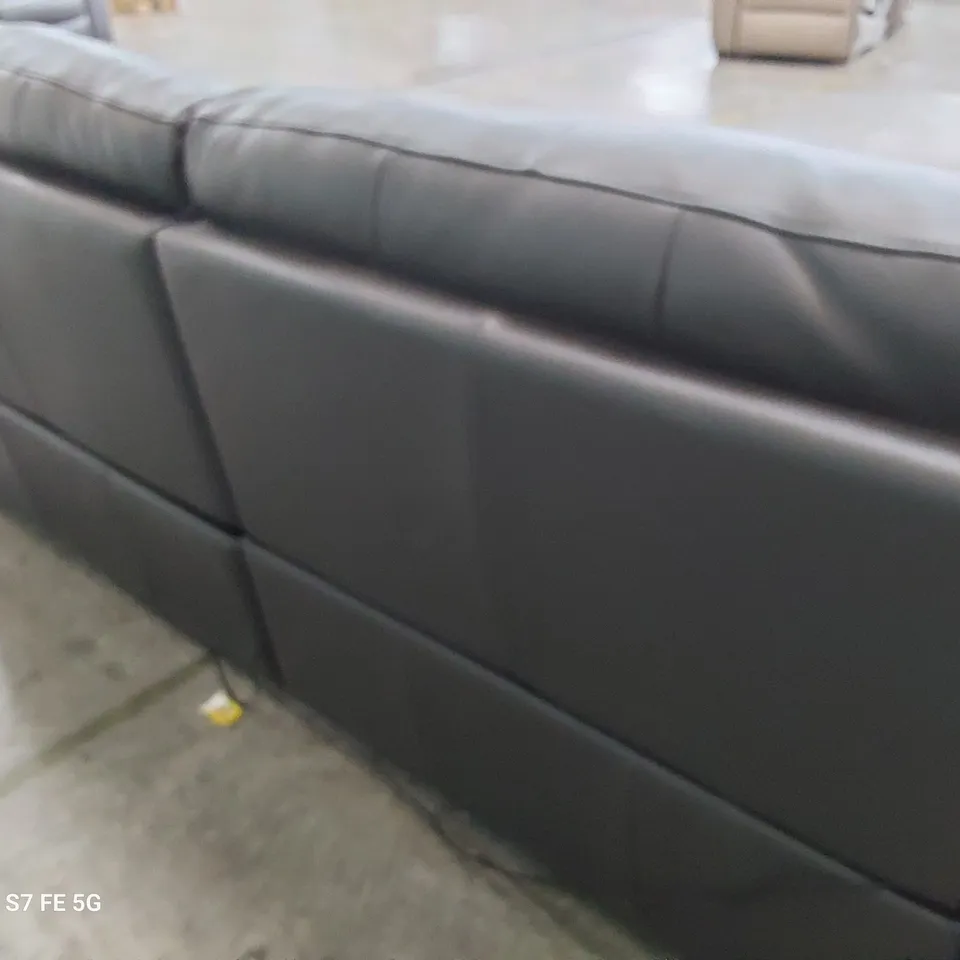 QUALITY ITALIAN DESIGNER GRADO POWER RECLINING THREE SEATER SOFA CHARCOAL LEATHER 