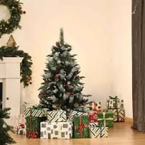 BOXED 180CM H GREEN PINE FLOCKED CHRISTMAS TREE (1 BOX)