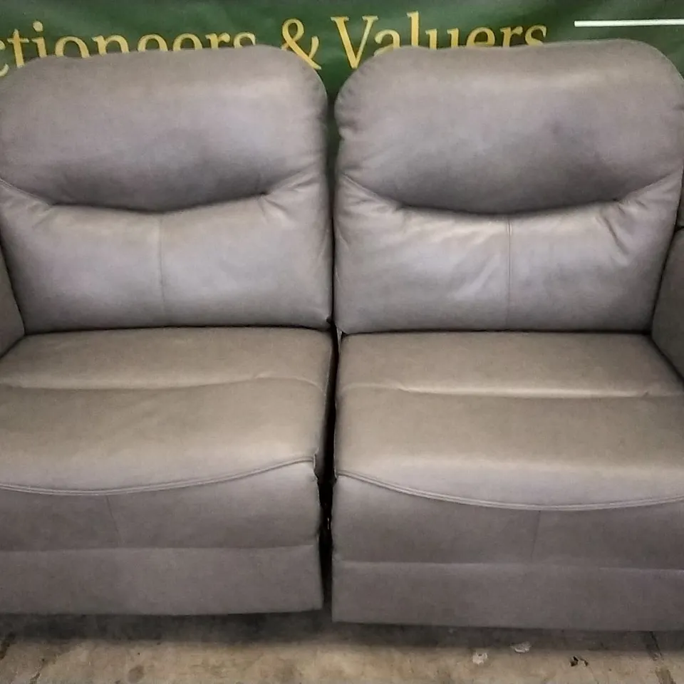 QUALITY BRITISH DESIGNED & MANUFACTURED G PLAN GREY LEATHER 3 SEATER ELECTRIC  RECLINING SOFA