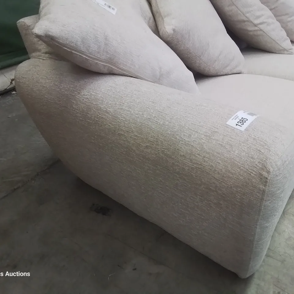 DESIGNER CHAISE SOFA CREAM FABRIC 