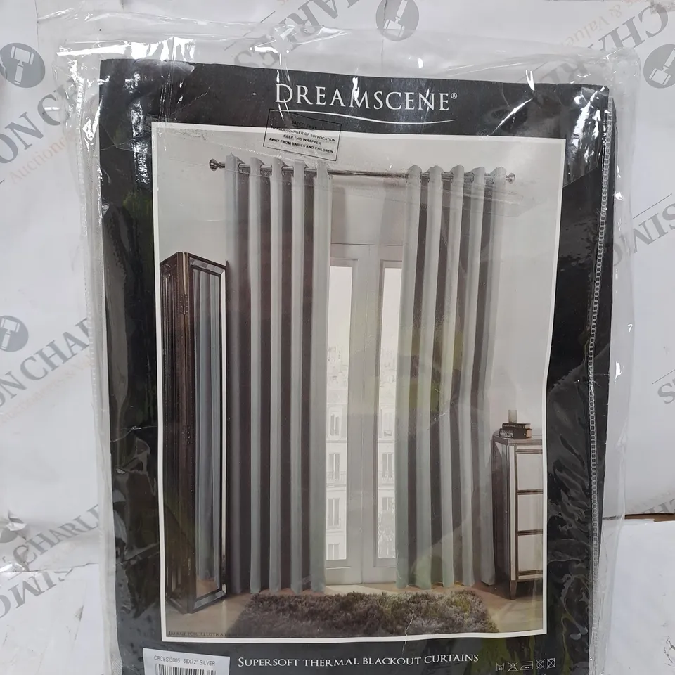 DREAMSCENE SUPERSOFT THERMAL BLACKOUT CURTAINS - 167CM X 182CM 