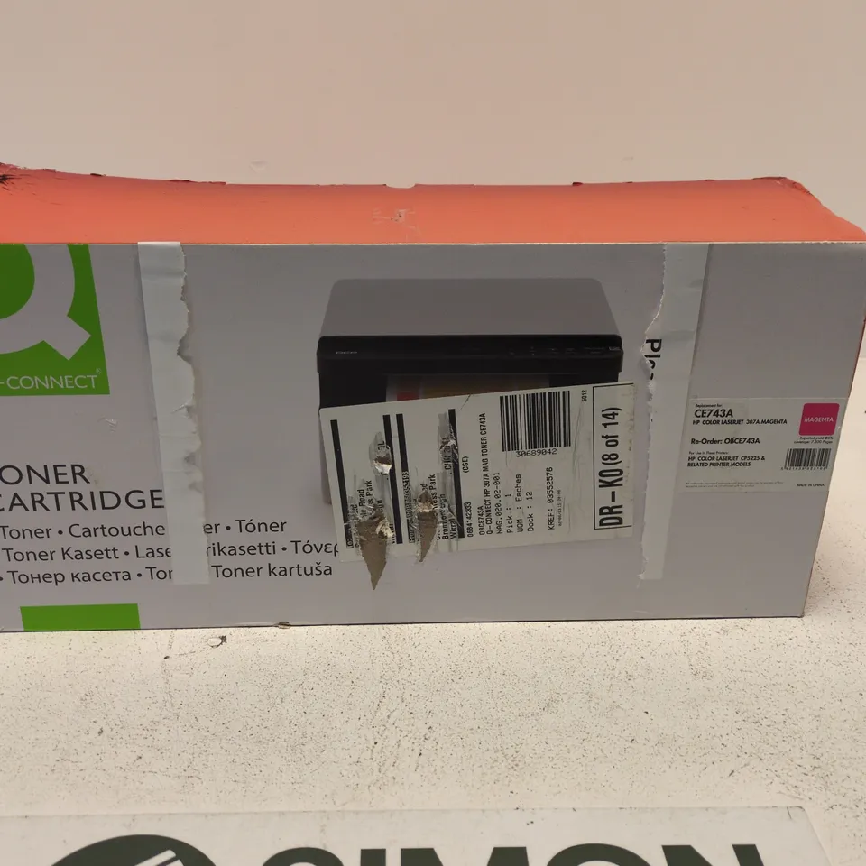 HP CE743A MAGENTA TONER CARTRIDGE FOR COLOR LASERJET (307A) – Q-CONNECT BOXED