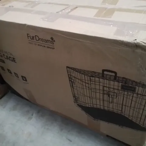 BOXED FURDREAMS 30" FOLDING METAL DOG CAGE