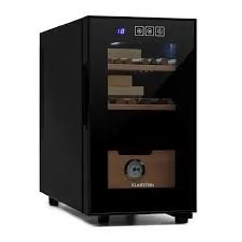 BOXED KLARSTEIN LED 25CM 30L BLACK SMALL REFRIGERATOR HUMIDOR FOR CIGARS
