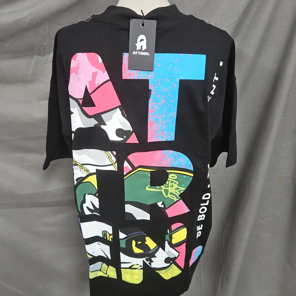 ATTREN HEAVYWEIGHT GRAPHIC TEE IN BLACK SIZE M