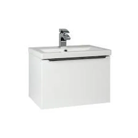 BOXED KARTELL VANITY UNIT, 1 DRAWER, WHITE GLOSS 