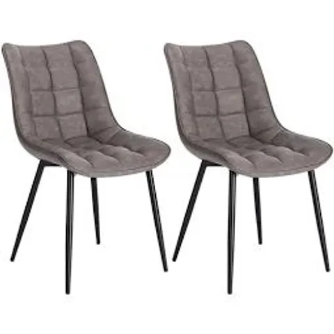 BOXED PAIR OF VASSAR UPHOLSTERED CHAIRS - LIGHT BROWN