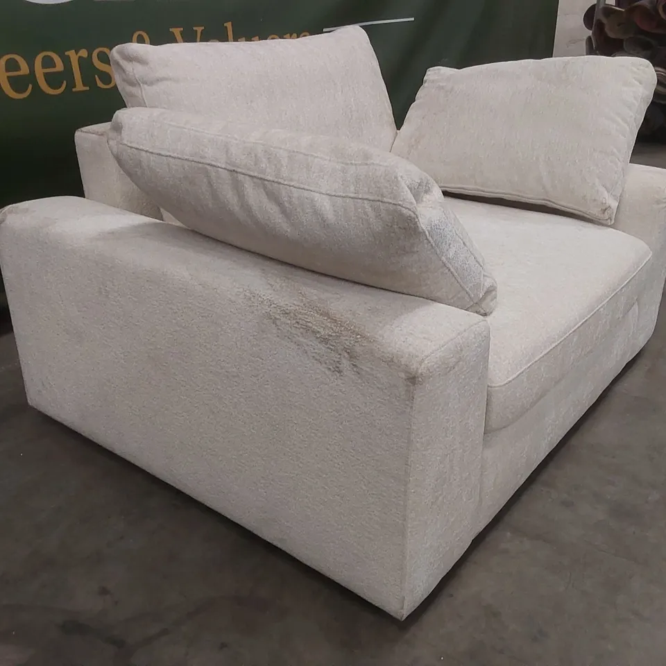 QUALITY DESIGNER MODSOFA CREAM FABRIC UPHOLSTERED LOVESEAT 