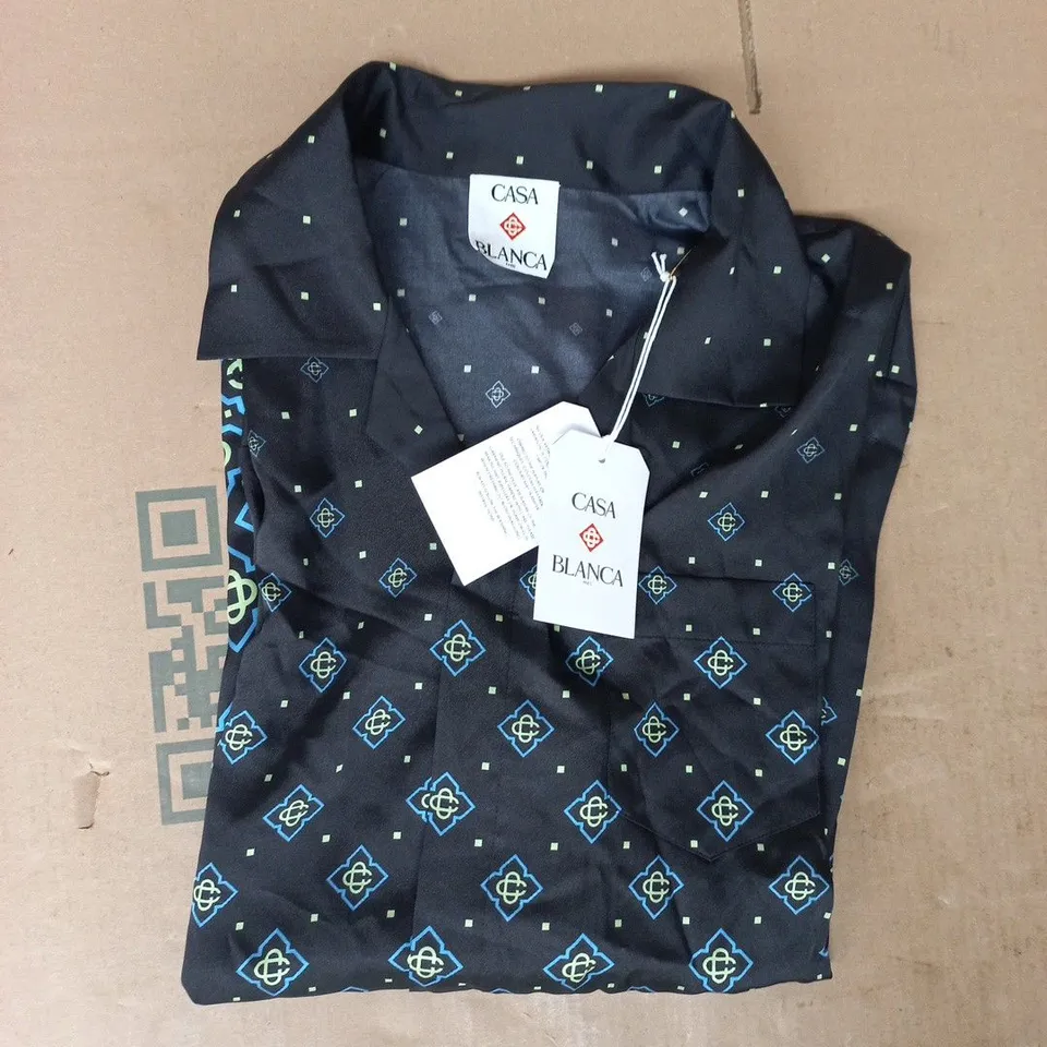 CASA BLANCA LONG SLEEVE SHIRT IN BLACK SIZE LARGE