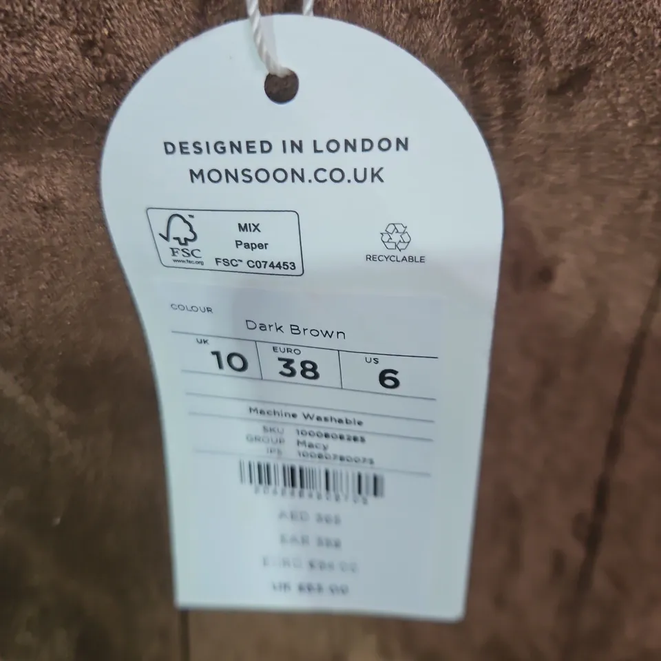 MONSOON WOMEN'S DARK BROWN SKIRT, UK 10 (EU 38) – DESIGNED IN LONDON