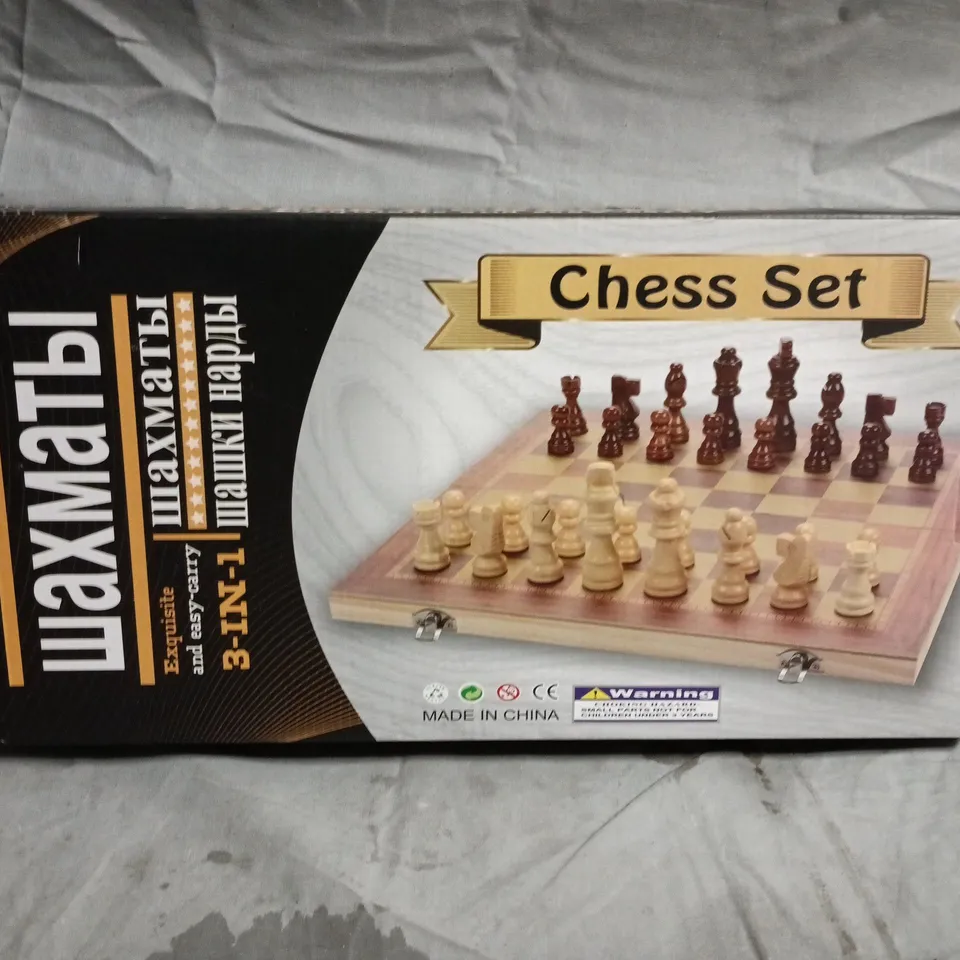 SEALED3IN1 CHESS, CHECKERS AND BACKGAMMON SET