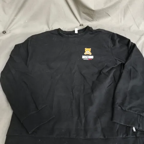 MOSCHINO BLACK CREW NECK SWEATER SIZE XL 