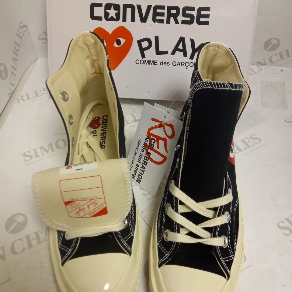 UK 6 CONVERSE PLAY EDITION COMME DES GARCONS HIGH TOP TRAINERS 